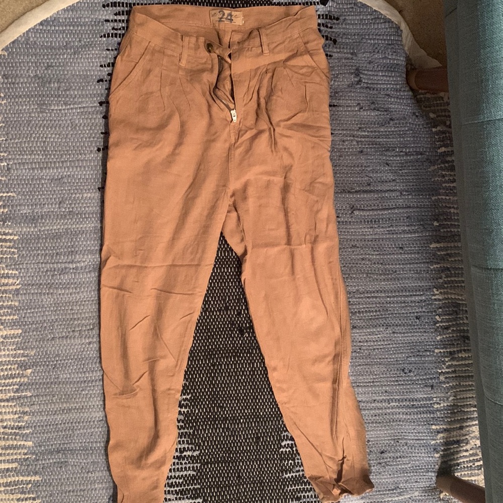 Brown linen Free People pants